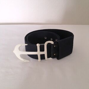 VTG Navy Blue Pyramid Co Nautical Canvas Anchor Belt